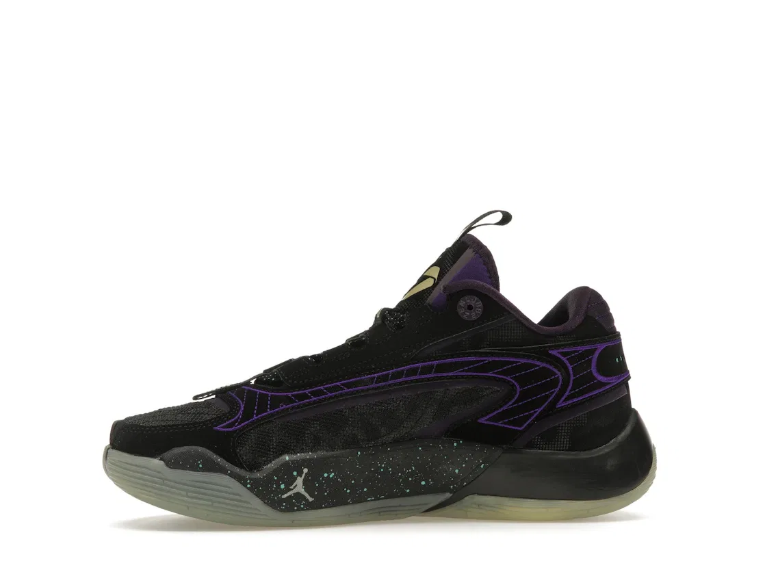 Детские кроссовки для мальчиков с принтом Jordan Luka 2 Jordan, Black/Grand Purple/Aurora Green/Glow — фото 3