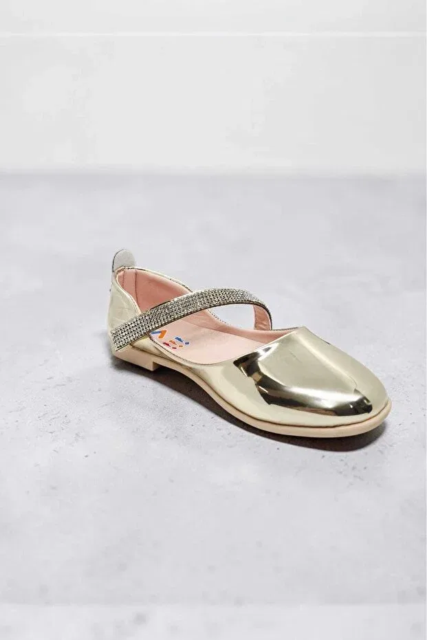 Детские балетки для девочек с блестками Momykids, Gold — фото 4