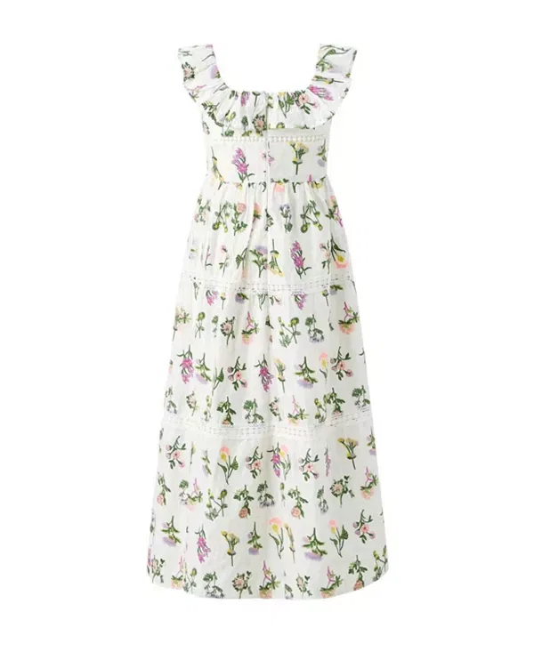 Детское платье для девочек с оборками Emely Frill Embroidered Maxi Dress Marlo Kids, Floral — фото 3
