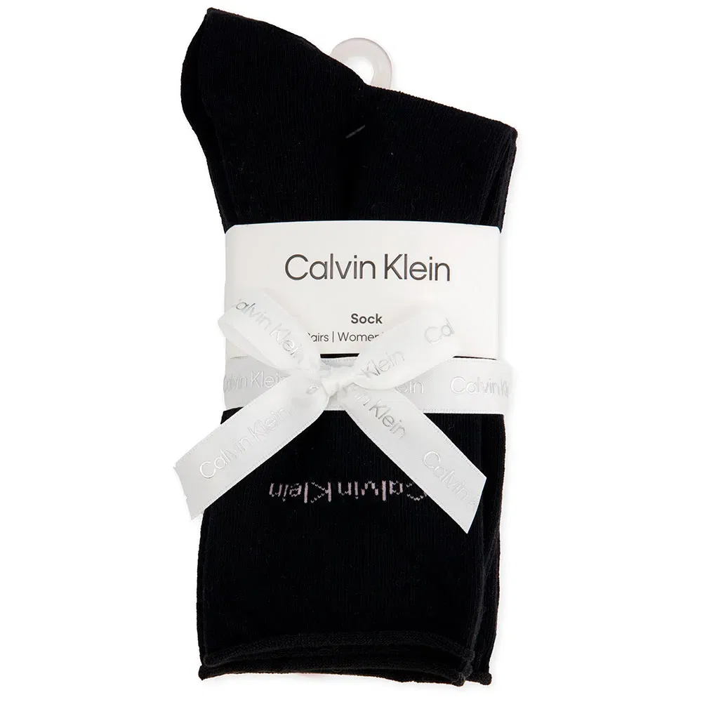 Женские хлопковые носки с укрепленной пяткой и мыском Calvin klein, Black — фото 3