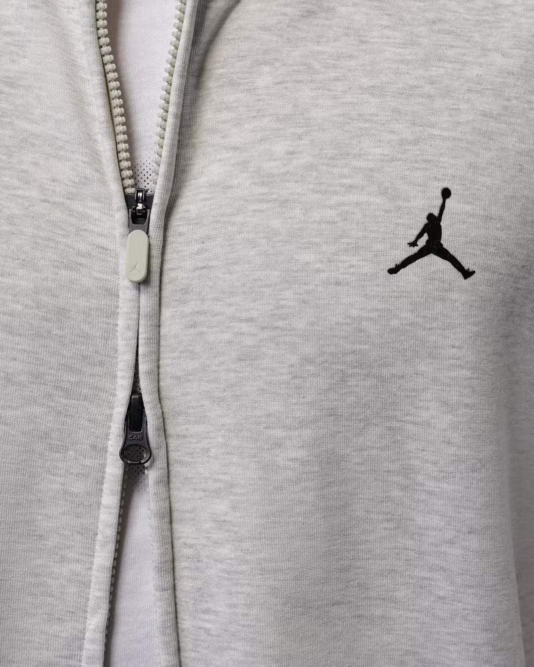 Мужская толстовка на молнии Dri-FIT Jordan Sport Hoop Fleece, Grey Heather — фото 4