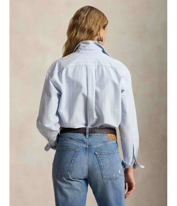Женская рубашка свободного кроя Polo Ralph Lauren, Azzurro — фото 3