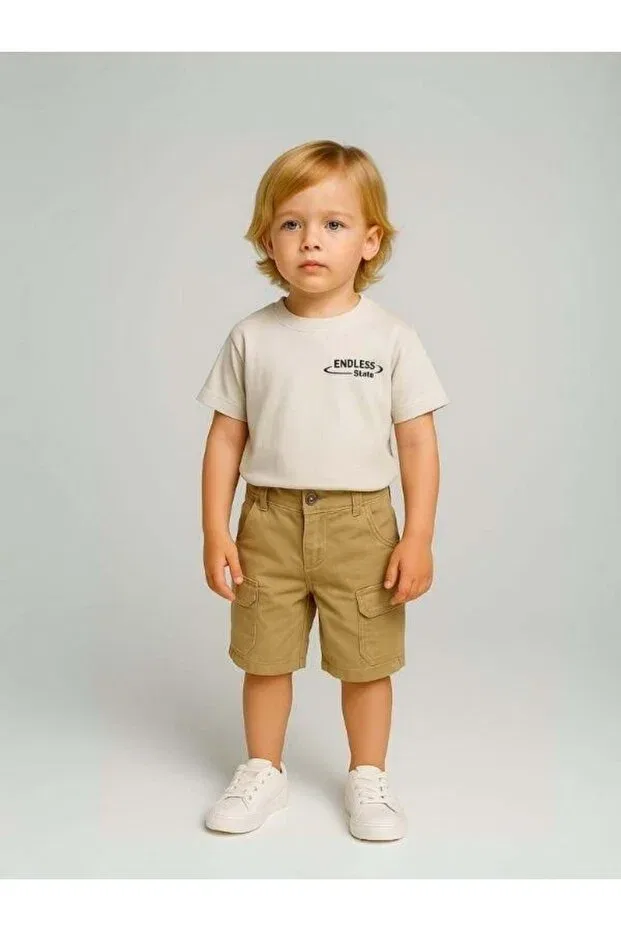 Детские шорты для мальчиков хлопковые Zekids, Beige
