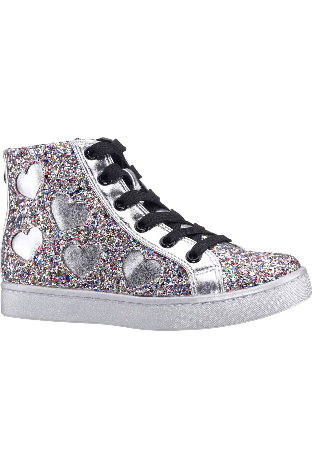 Детские кеды высокие с блестками Cass Nina, Multi Glitter