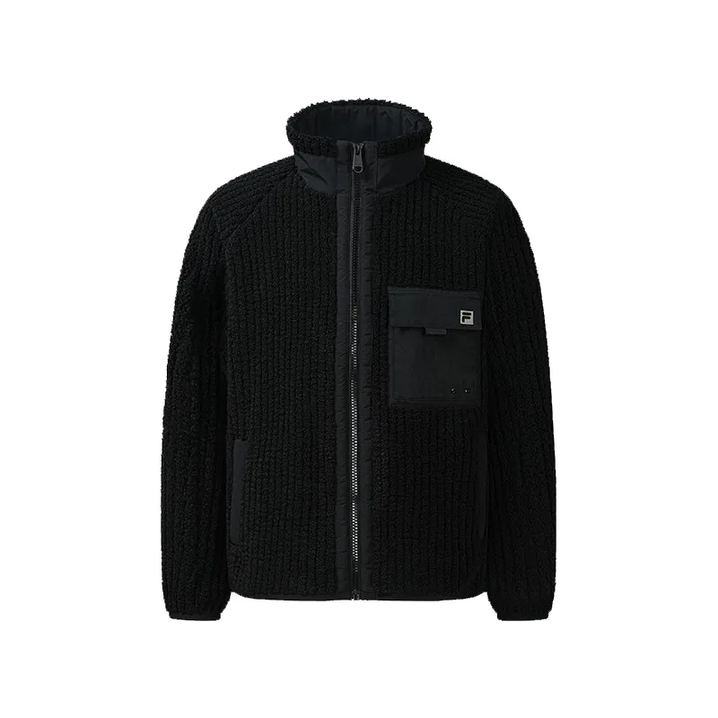 Детская куртка из вельвета с воротником-стойкой FILA, Jet Black — фото 4