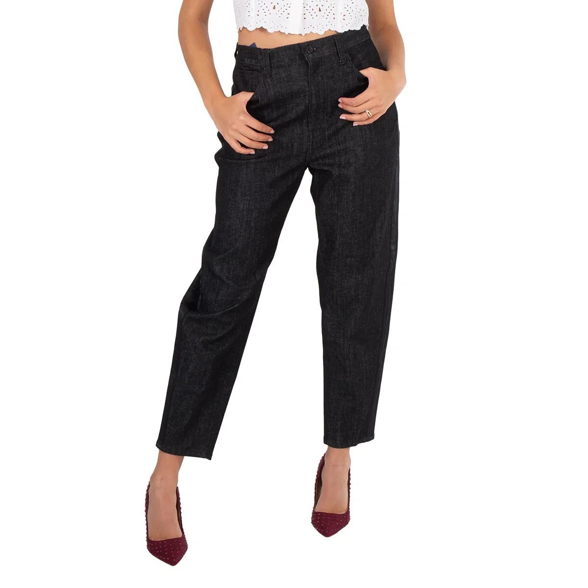 Джинсы-морковки с высокой посадкой Black Ankle Carrot High Rise Jeans Polo Ralph Lauren, Black