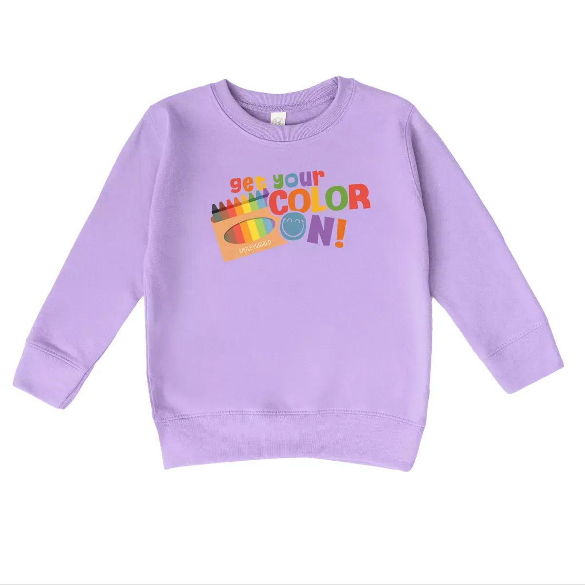 Детский свитшот для девочек с принтом SmileyWorld Get Your Color On! The Juniper Shop, Lavender