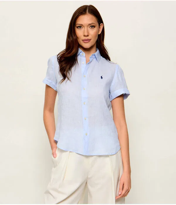 Женская рубашка из льна Polo Ralph Lauren, Azzurro