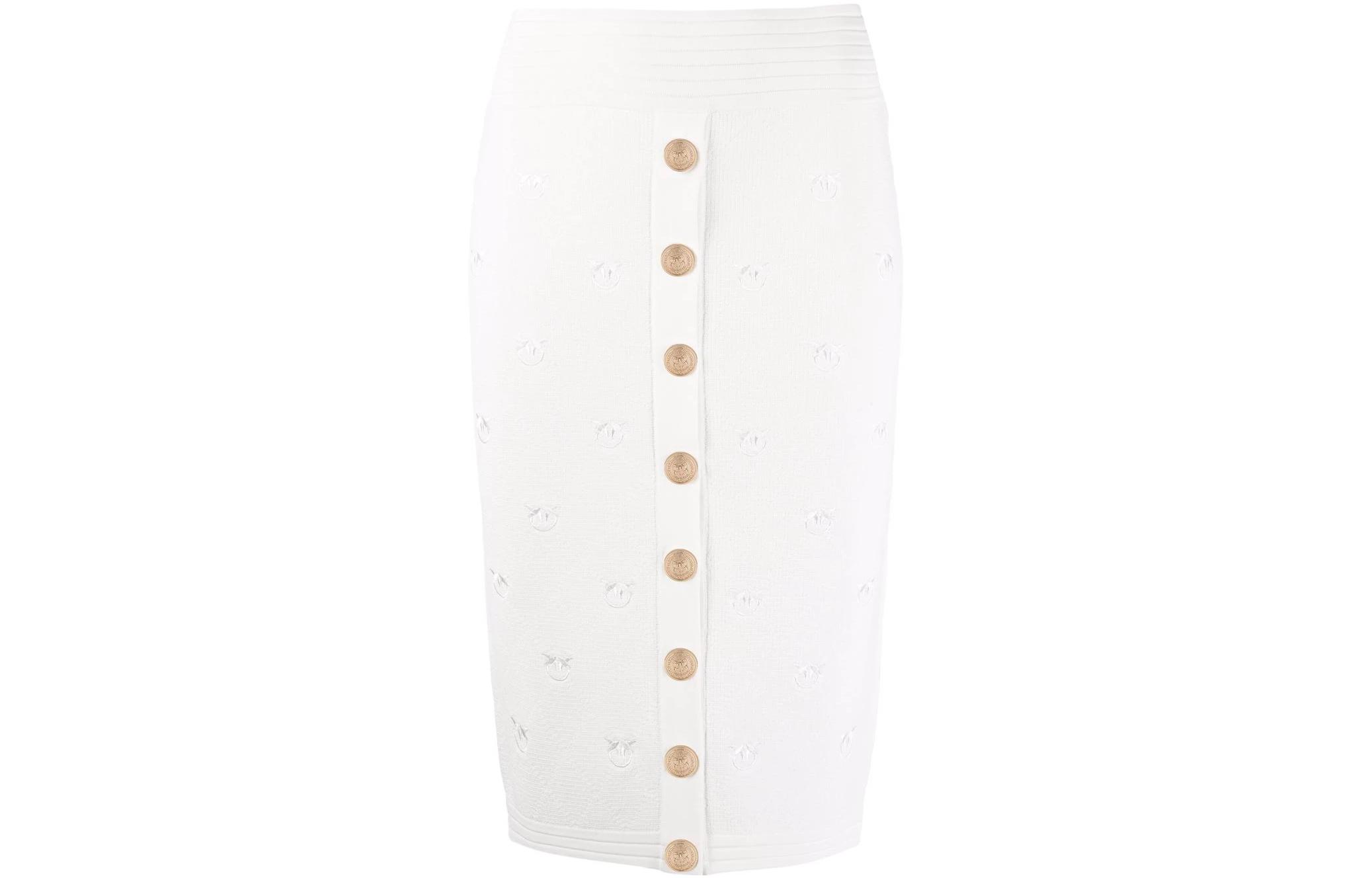 

PINKO Вязаная длинная юбка для женщин белая