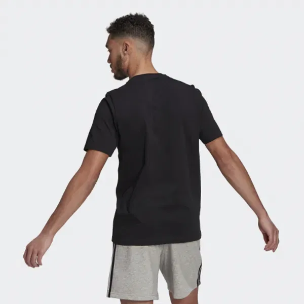 Футболка классическая, Adidas Performance, черная — фото 4