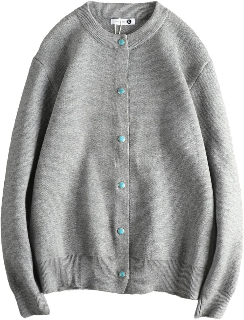 Женский кардиган с круглым вырезом Flecking Gray