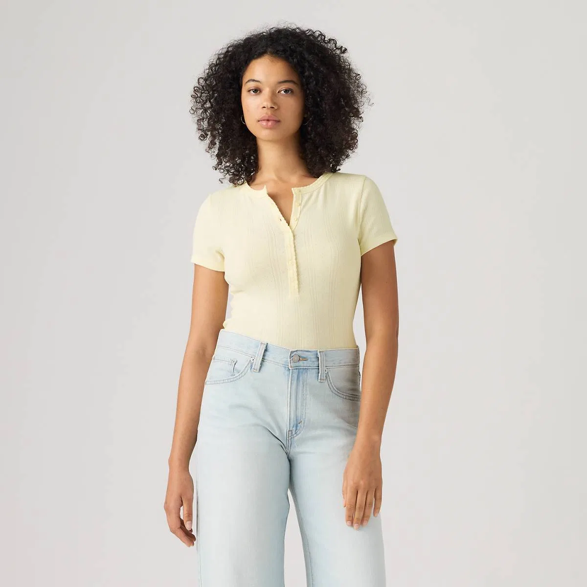 Рубашка-Поло с коротким рукавом из хлопчатобумажной ткани Levi's, Pear Sorbet - Yellow — фото 3