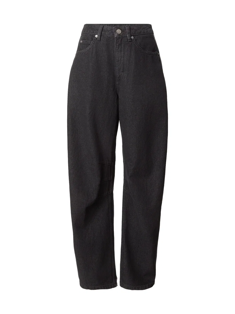Джинсы ADIDAS ORIGINALS Barrel Jeans 'HIGH RISE BARREL LEG DENIM' черного цвета