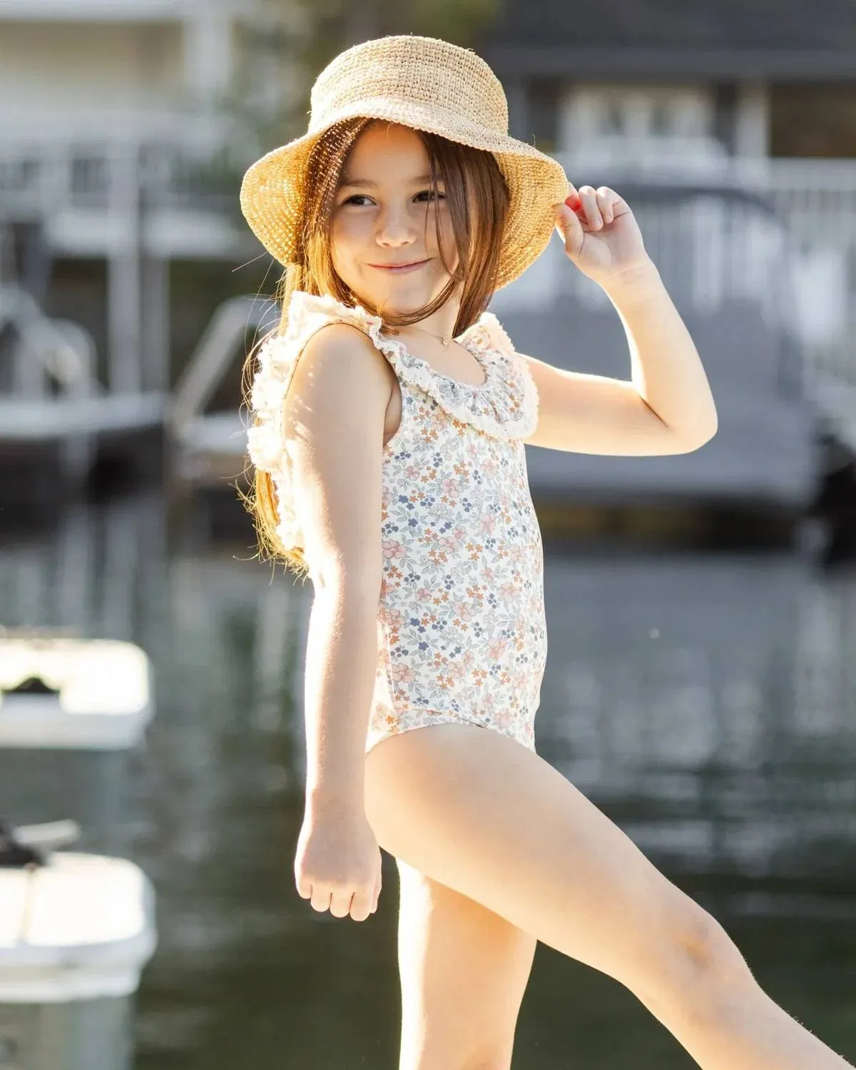 Детский купальник для девочек с оборкой Margaret One-Piece Rylee + Cru, Flower Field — фото 2
