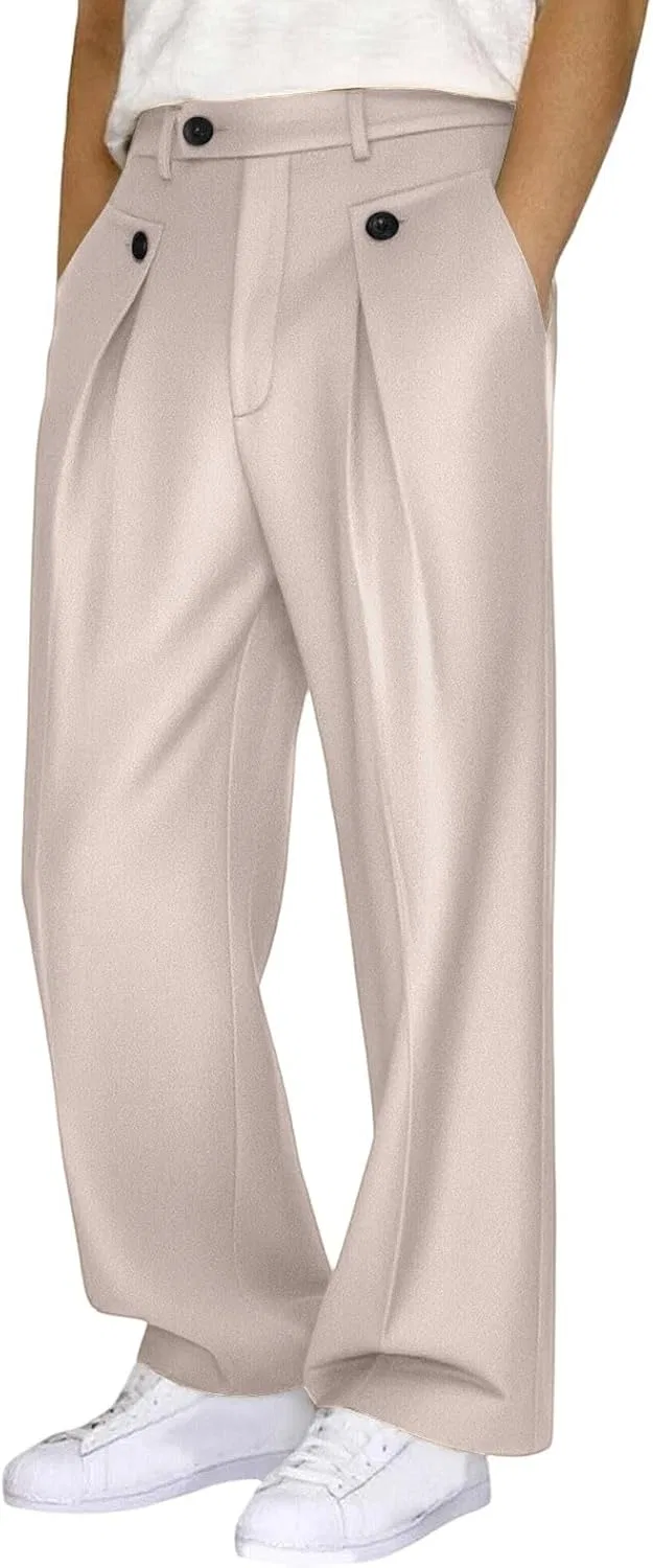 Мужские брюки-кюлоты с широкими штанинами, модель Baggy Pants, бежевый