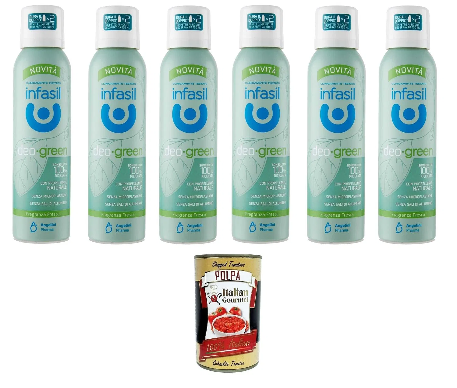 Дезодорант аэрозольный Fresh Fragrance Italian Gourmet E.R., набор 6x125 мл + Polpa 400 г
