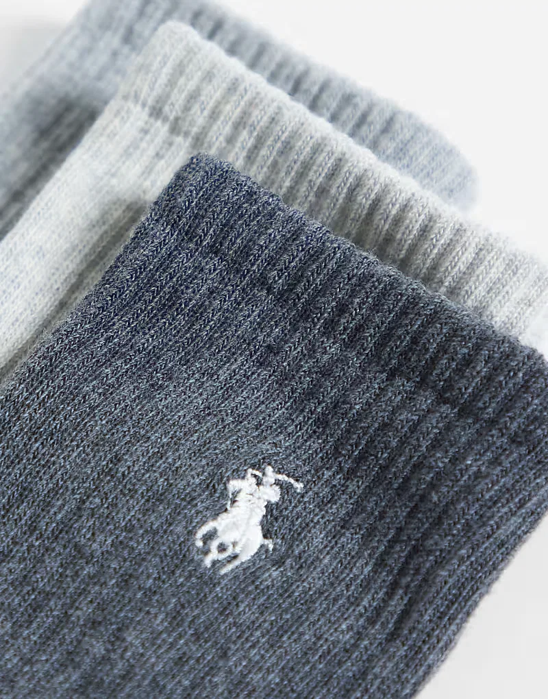 Носки высокие с логотипом Icon 3 шт Polo Ralph Lauren, серый — фото 2