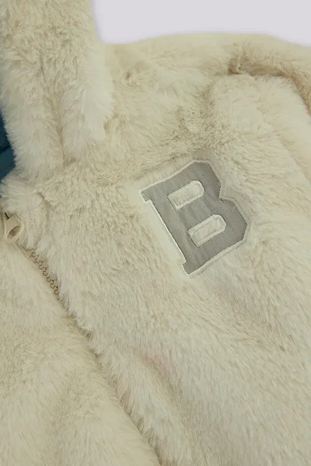 Детское пальто для девочек с капюшоном Gb Baby, Ecru — фото 2