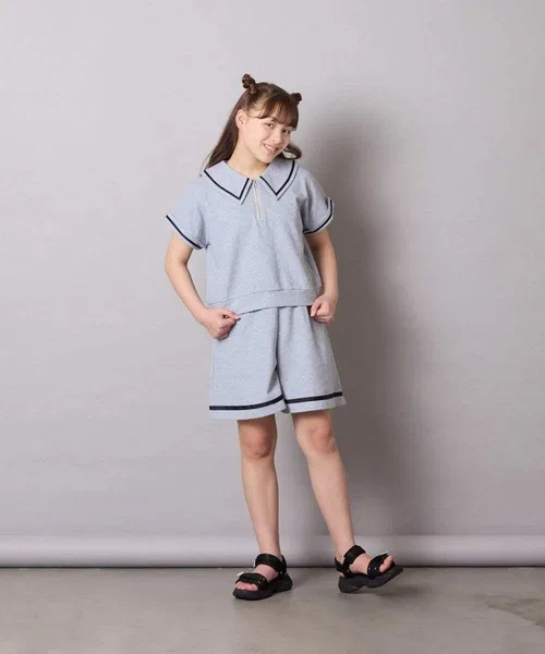 Детский комплект с матросским воротником с принтом Sailor Collar a.v.v, Black — фото 2