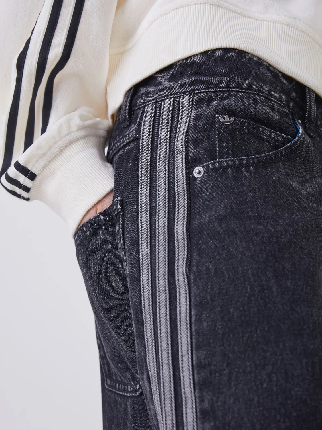 Джинсы с широкими штанинами Adilenium, adidas Originals, синие — фото 2