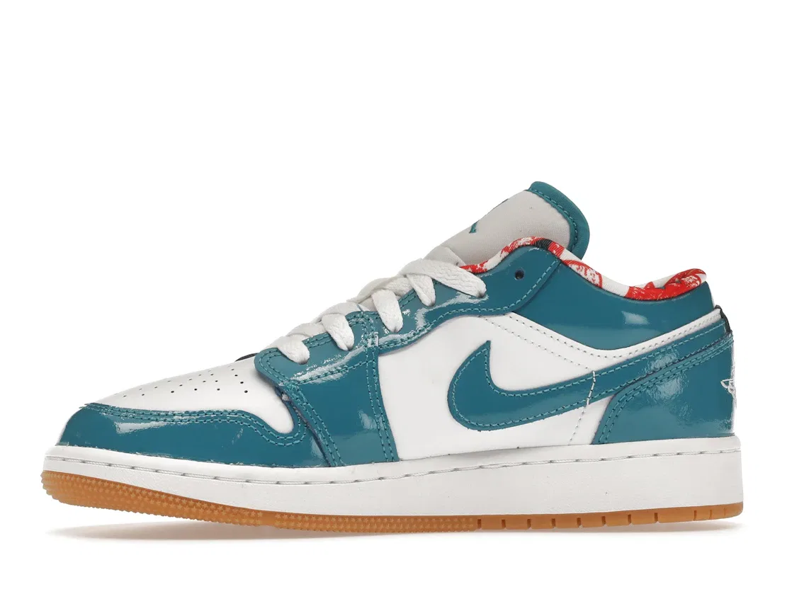 Детские кроссовки Lifestyle Jordan 1 Low, Cyber Teal White Gum — фото 3