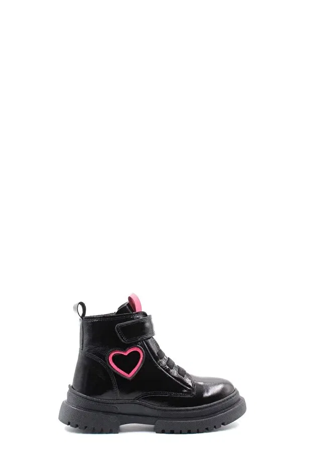 Детские ботинки для девочек кожаные Classic Fast Step, Black Patent Leather Pink — фото 2