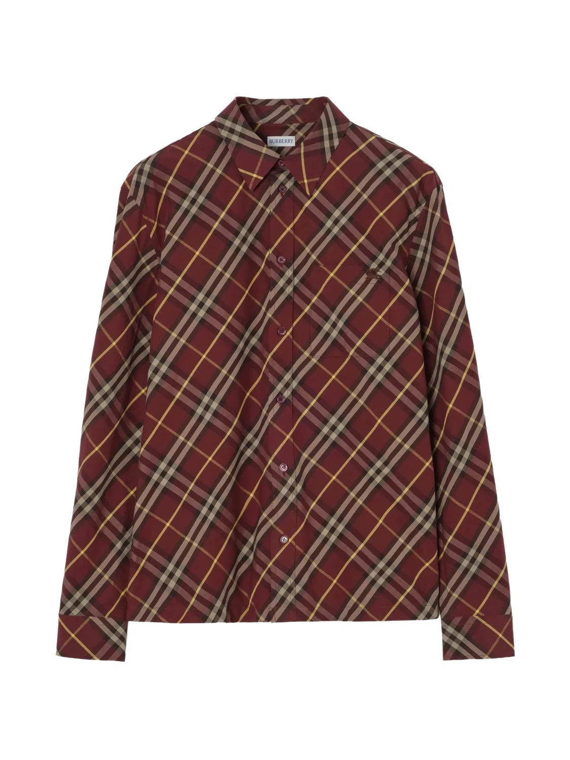 Хлопковая рубашка классического кроя, красная Burberry, красный