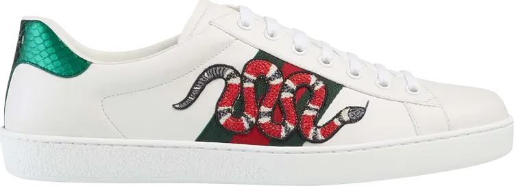 

Кроссовки Gucci Ace Embroidered Snake, белый
