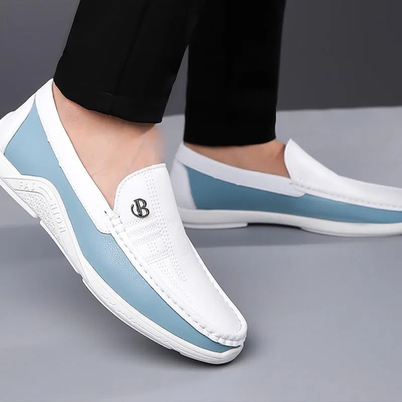 Мужские лоферы на мягкой подошве, Leather Soft Sole, белый GHTRHSB — фото 2
