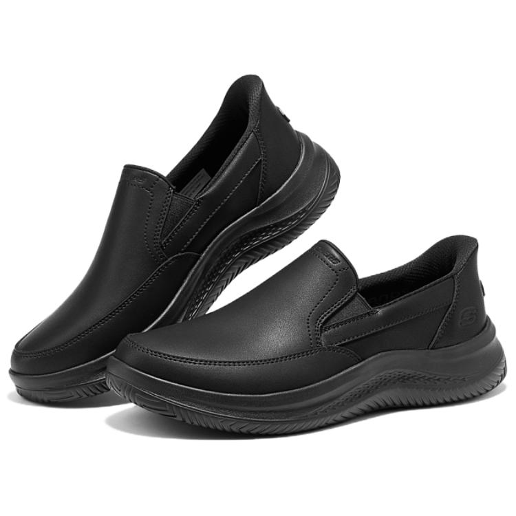 Skechers Повседневные кожаные туфли мужские all black — фото 3