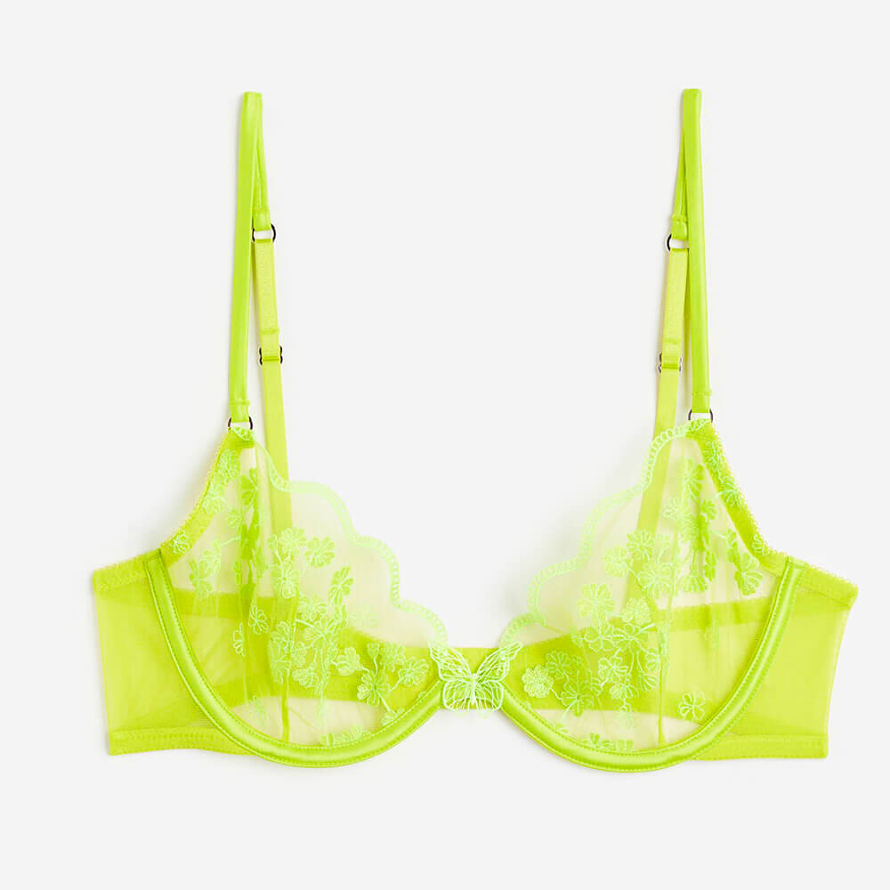 

Бюстгальтер H&M Non-padded Underwire Lace, желтый