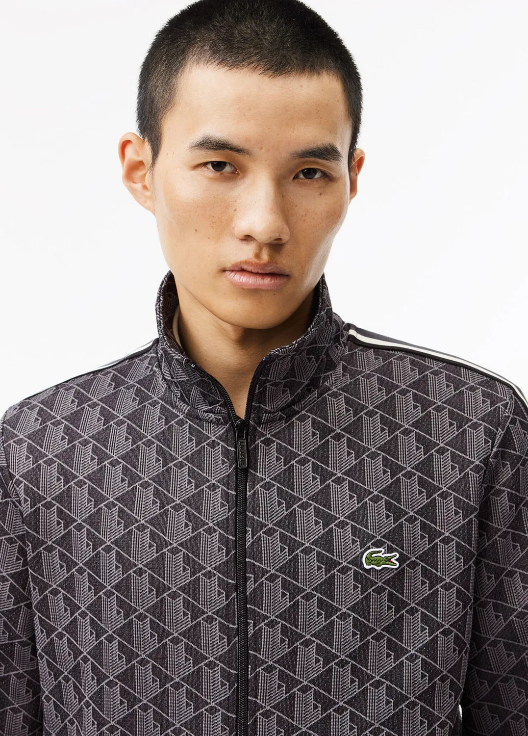 Свитшот Lacoste Monogram Regular Fit, черный — фото 3