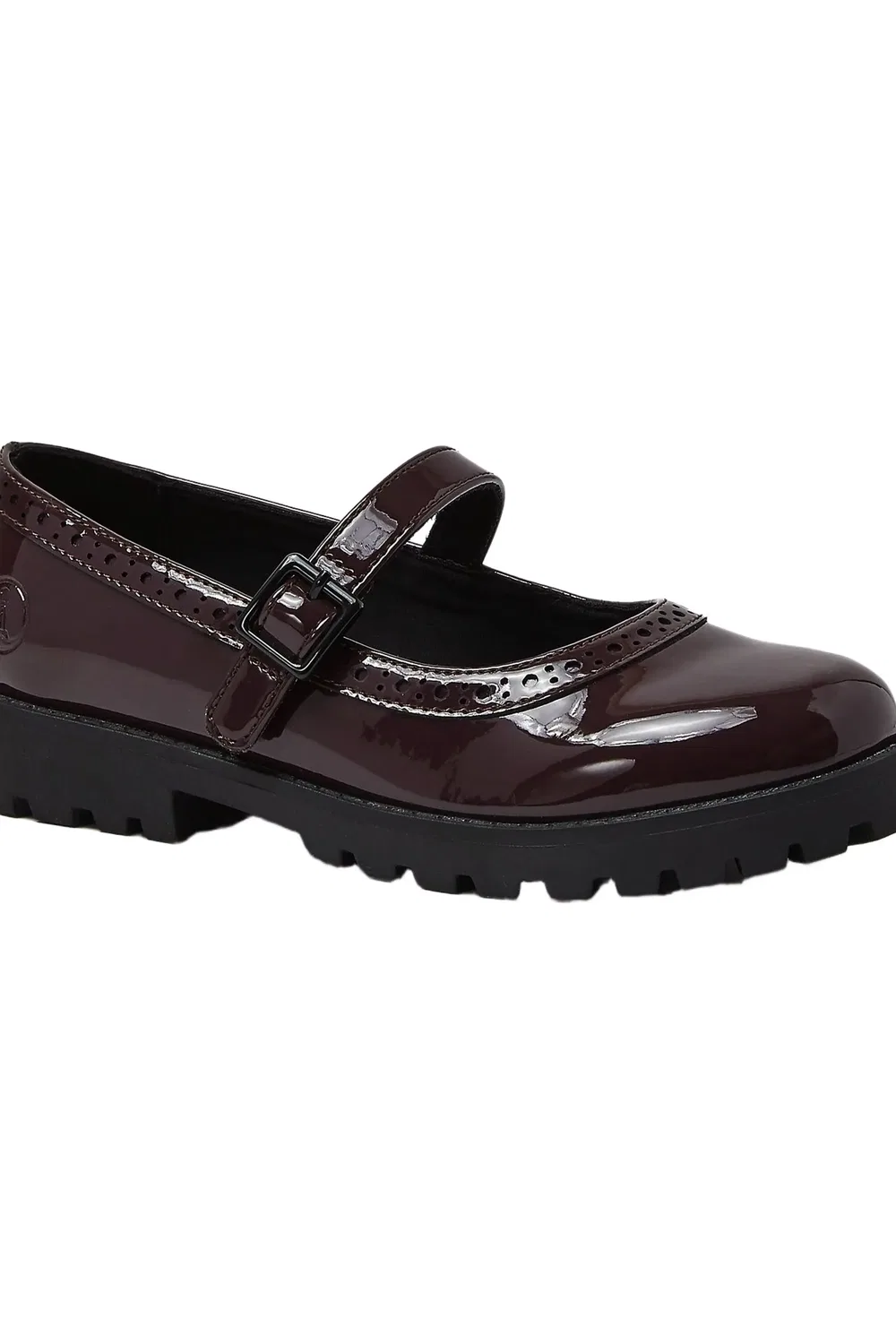 Детские туфли Мэри Джейн на плоской подошве Classic Mary Jane Lands' End, Midnight Plum Patent