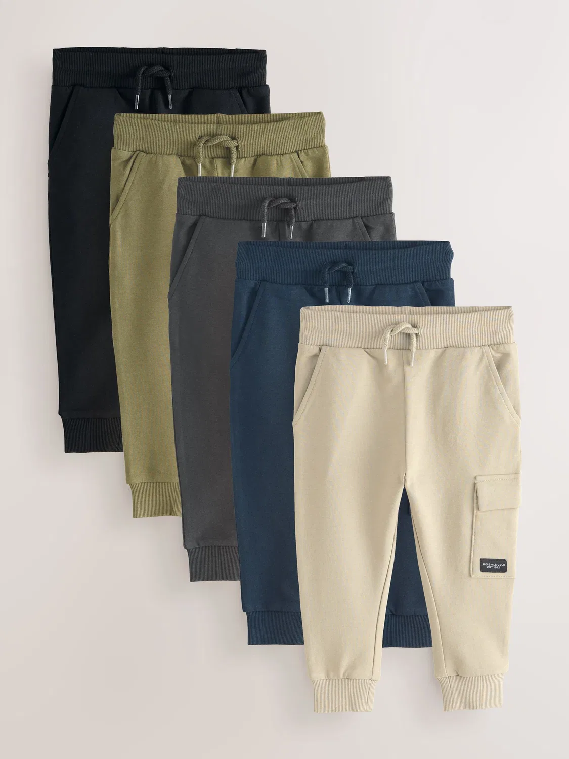Джоггеры Skinny Fit 5-pack Next, черный/угольно-серый/камень/хаки