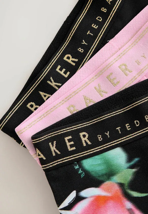 Комплект из 3 леггинсов и брюк стандартного кроя Baker By Ted Baker, черный/розовый — фото 4