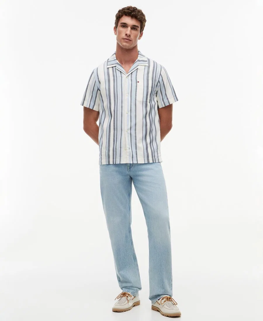 Рубашка с коротким рукавом и полосатым принтом Structure Multi Stripe Tommy Hilfiger, Carbon Navy Stripe — фото 2