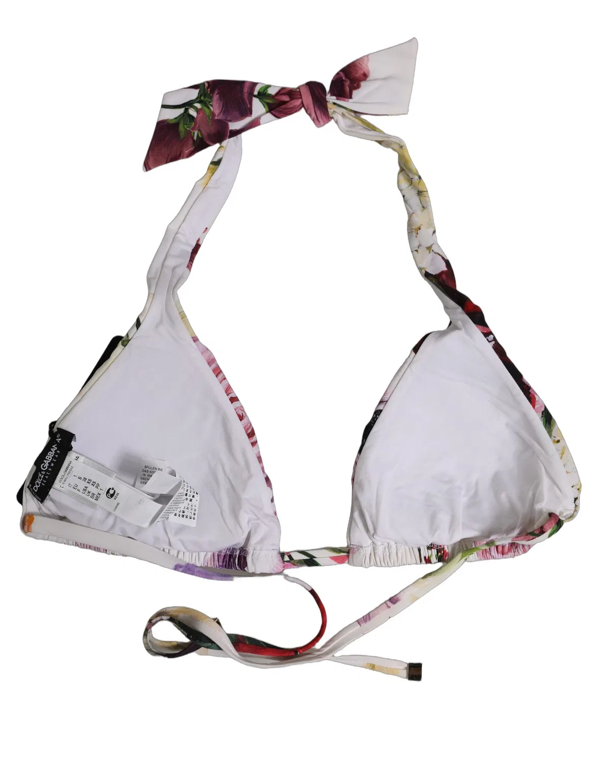 Женский топ бикини с принтом Triangle Bikini Top Dolce & Gabbana, White
