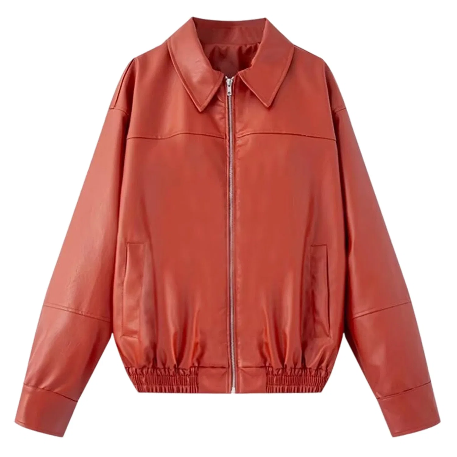 Женская куртка из экокожи с широким кроем, модель bomber, бренд, Rosso