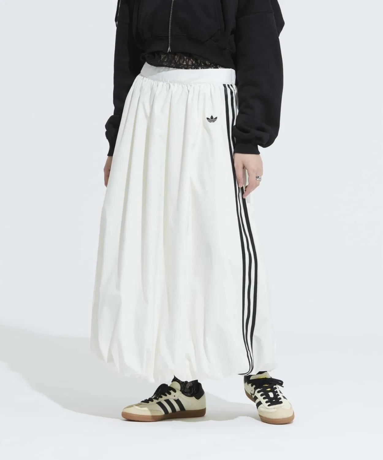 Женская юбка-баллон с длиной миди, с эластичным поясом Adidas Originals, Белый