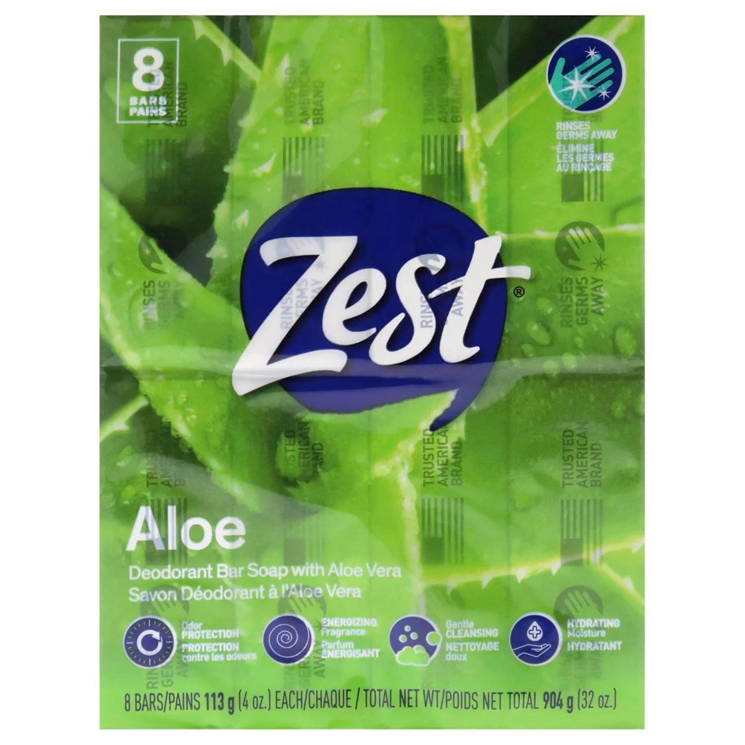 Мыло Zest Fresh Aloe, 8 шт., 118 мл