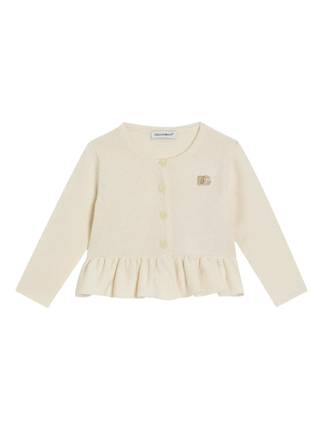 Кардиган с оборками Dolce & Gabbana Kids, нейтральные цвета