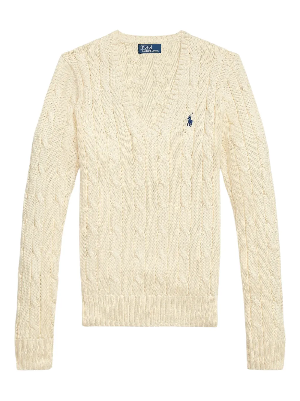

Свитер фактурной вязки с V-образным вырезом POLO RALPH LAUREN, желтый