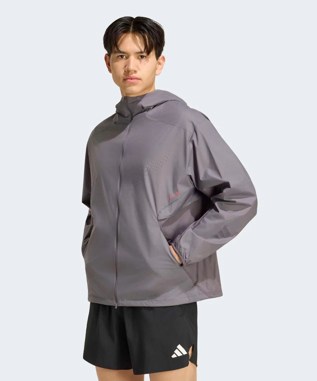 Мужская куртка-ветровка с капюшоном, свободного кроя, Adidas, Grey