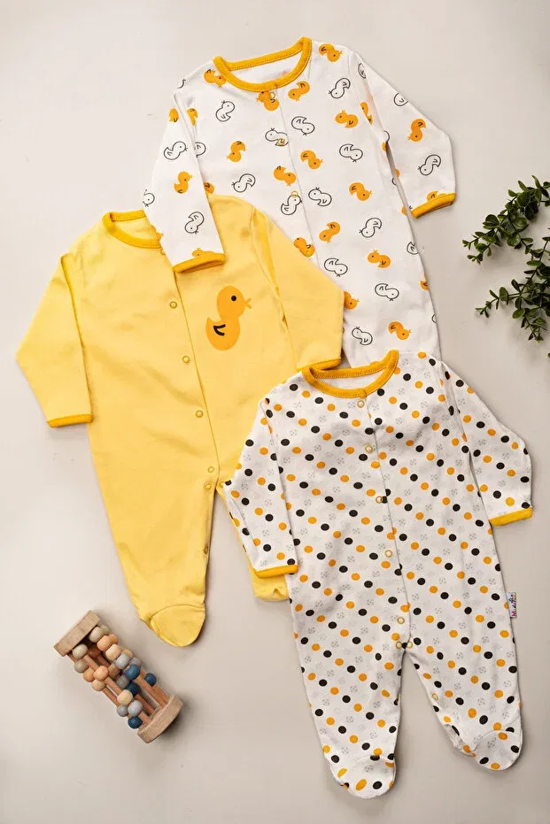 Детский комбинезон с принтом Duck patterned 3-piece Mıdırık, Multicolor — фото 2