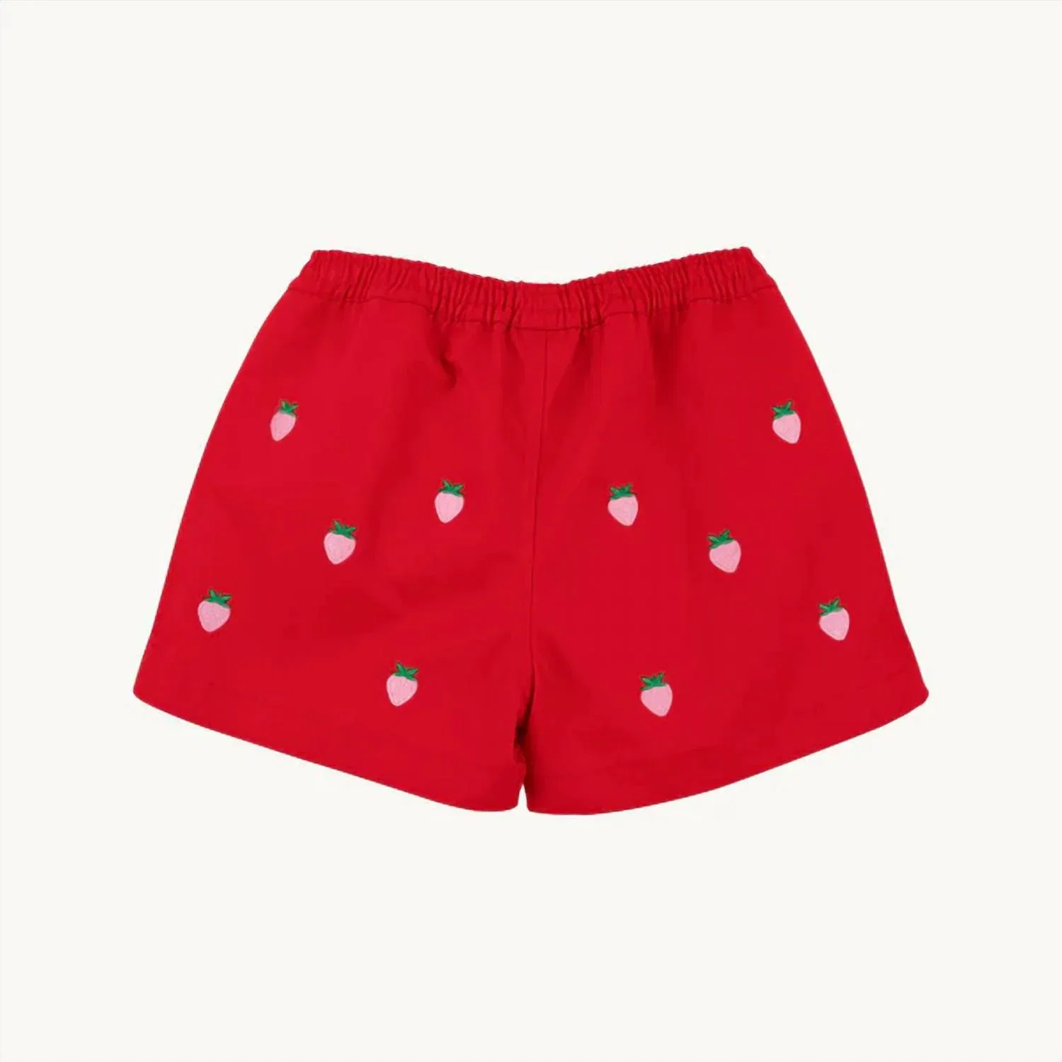 Детские шорты для девочек с вышивкой Critter Cheryl Twill The Beaufort Bonnet Company, Richmond Red/ Strawberry — фото 2