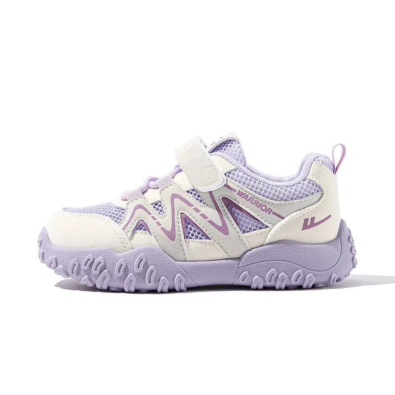Детские кроссовки с завышенной подошвой, легкие, с принтом, Height Increasing Abrasion Resistant Lightweight Cushioning Low top Kids' Running Shoes, WARRIOR, Beige Purple
