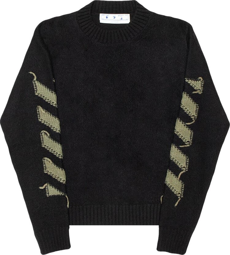 

Толстовка Off-White Reverse Arrow Diag Knit Crewneck 'Black/Green', черный