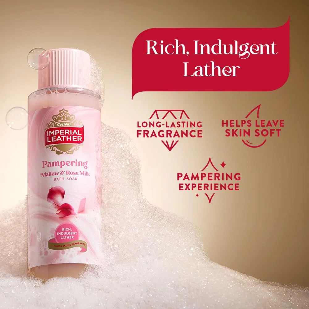 Пена для ванны Bubble Bath, Imperial Leather, набор 4 шт по 500 мл, Mallow and Rose Milk — фото 3