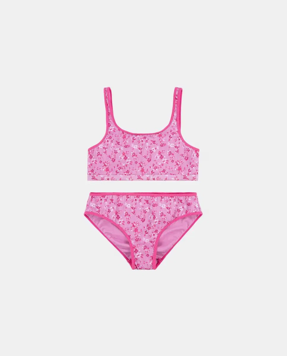 Детский купальник для девочек с цветочным принтом Abercrombie Kids, Rosa