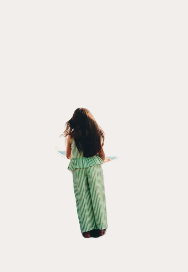Комплект из футболки и брюк, хлопок, полоска, 2 piece pure cotton striped outfit, Marks & Spencer, Multi, мультиколор — фото 3